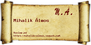 Mihalik Álmos névjegykártya